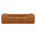 Mid-Joerhonnert modern Zigar Rawwhid Tan Lieder Sofa